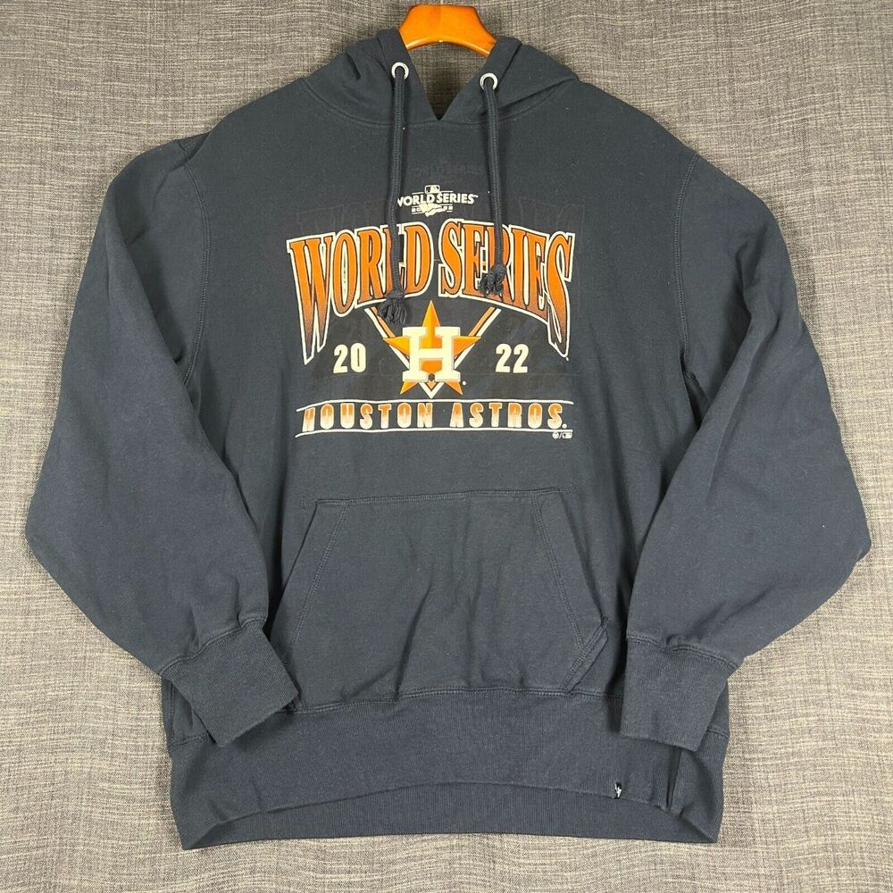 Men's MLB Houston Astros 2022 Navy World Series Pullover Hoodie '47 Brand Sz XL